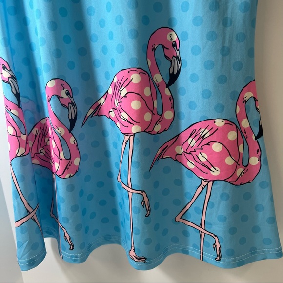 Lily by Firmiana Flamingo Polka Dot Top SZ L Short Sleeve - Picture 4 of 9